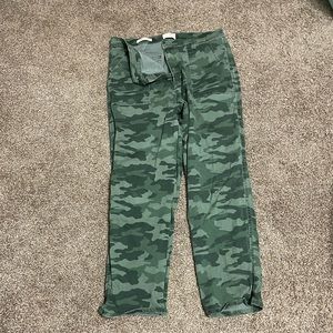 Camouflage High Rise Slim Straight Pants